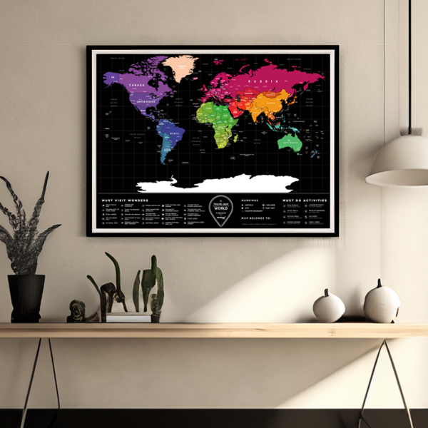 world travel scratch map